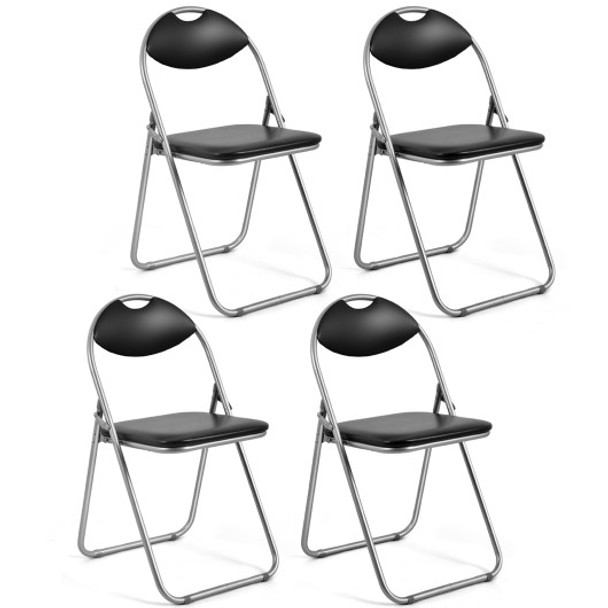 4 Pieces Portable Folding Dining Chairs Set with Carrying Handles-Set of 4