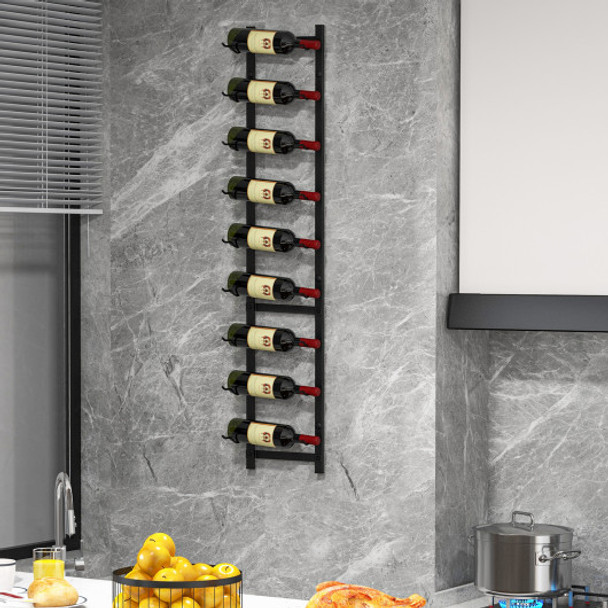 Rust proof Wall Mounted Wine Rack for 6 or 9 Bottles-L