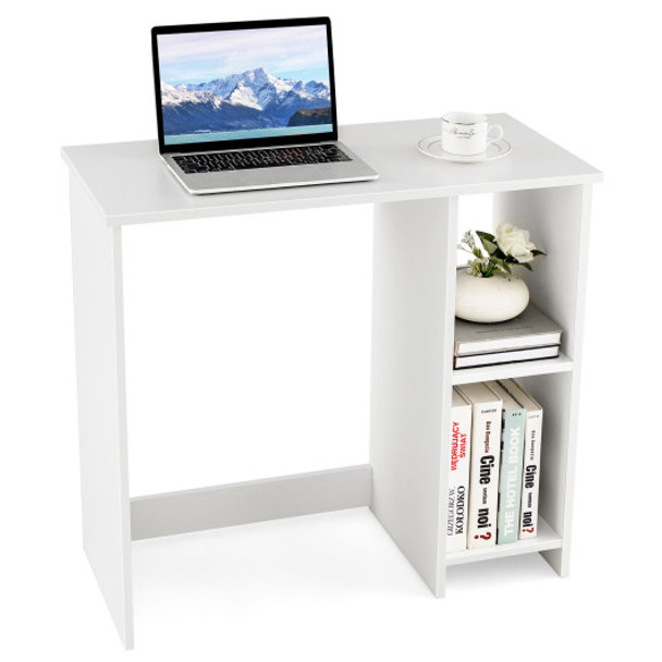 31.5 Inch  Modern Home Office Desk with 2 Compartments-White