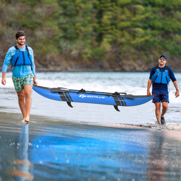 Inflatable 2-person Kayak Set with Aluminium Oars and Repair Kit-Blue