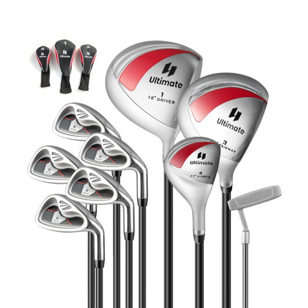 Women's 9 Pieces Complete Golf Club Set-Red