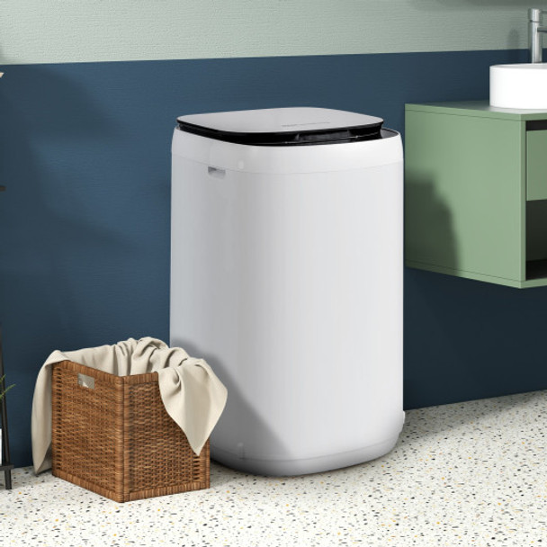 7.7 lbs Full-Automatic Washing Machine with 10 Washing Programs-White