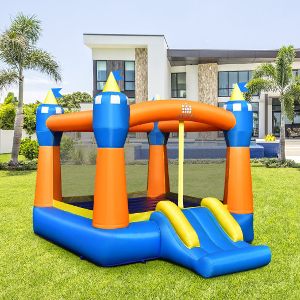 Kids Inflatable Bounce House Magic Castle with Large Jumping Area with 735W Blower