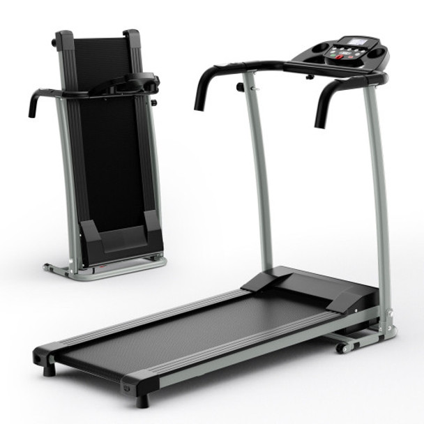 Folding Treadmill with 12 Preset Programs and LCD Display-Black