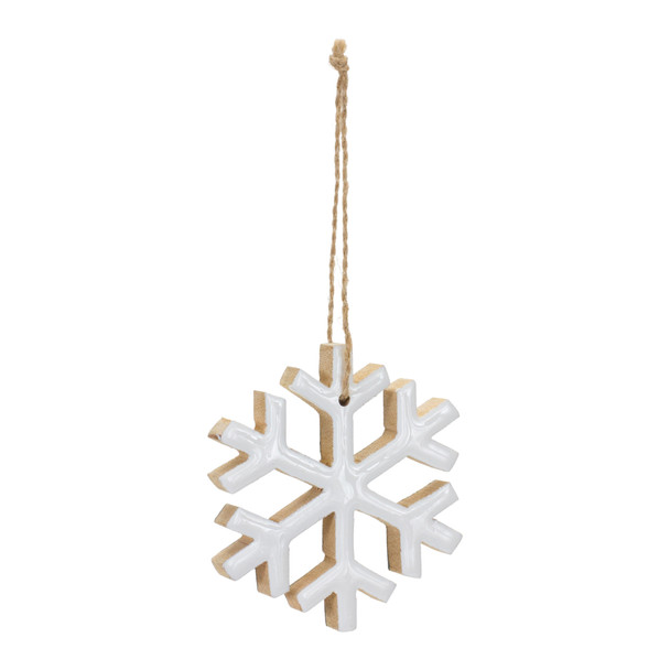 Wood Snowflake Ornament (Set of 12) - 86042