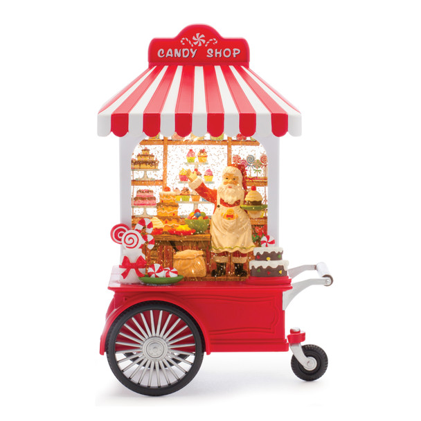 LED Snow Globe Santa's Candy Stand 10.75"H - 86087