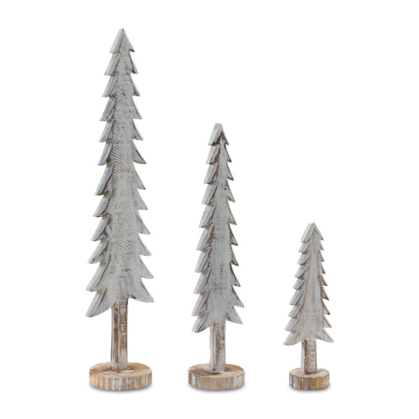 Wood Tabletop Pine Tree (Set of 3) - 86090