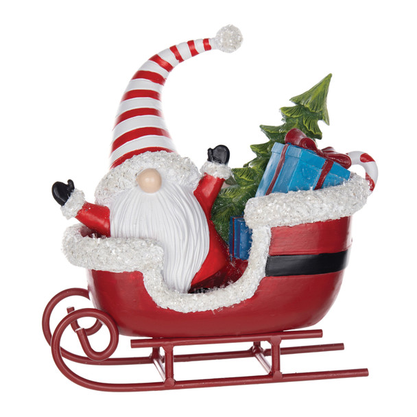 Santa Gnome in Sleigh Figurine (Set of 2) - 86129