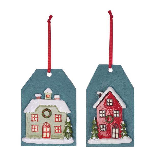 Winter House Tag Ornament (Set of 6) - 86143