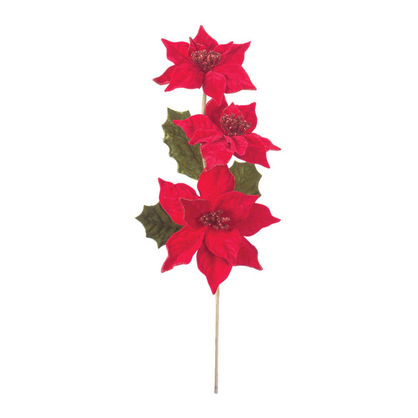 Poinsettia Flower Spray (Set of 6) - 86185