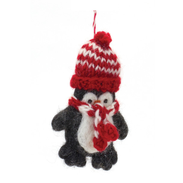 Felt Wool Penguin Ornament (Set of 6) - 86198