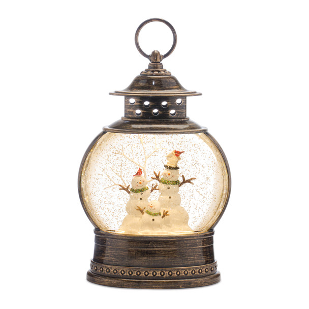 LED Snow Globe with Snowman Family 11.5"H - 86211
