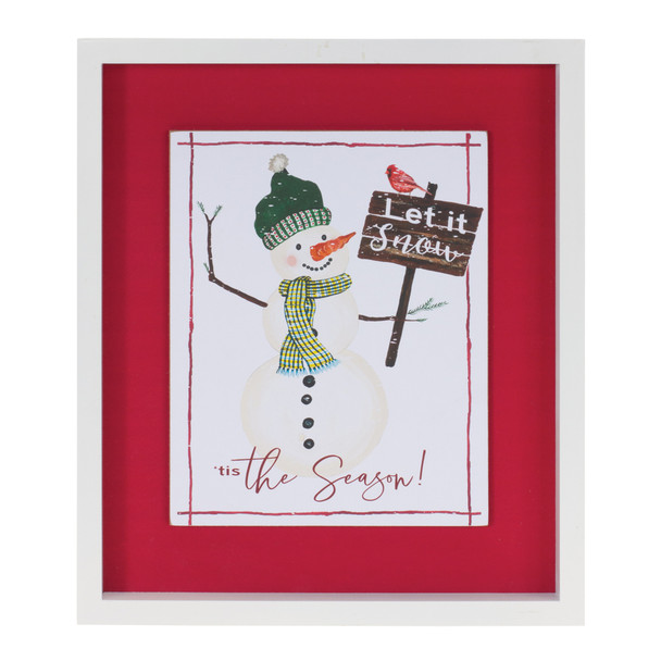 Framed Snowman Sentiment Wall Art (Set of 2) - 86316