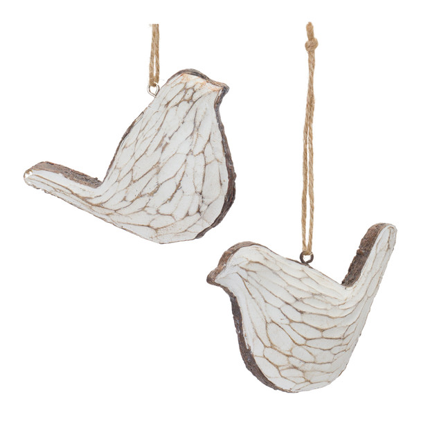 Carved Bird Ornament (Set of 12) - 86335