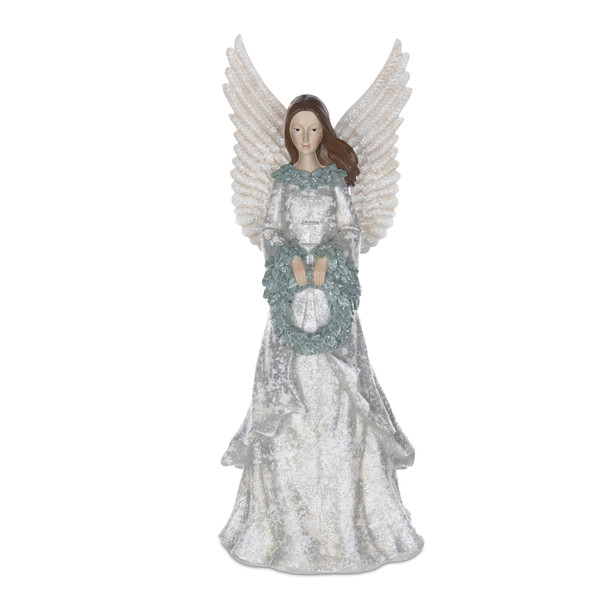 Winter Angel Figurine with Wreath 18.5"H - 86351