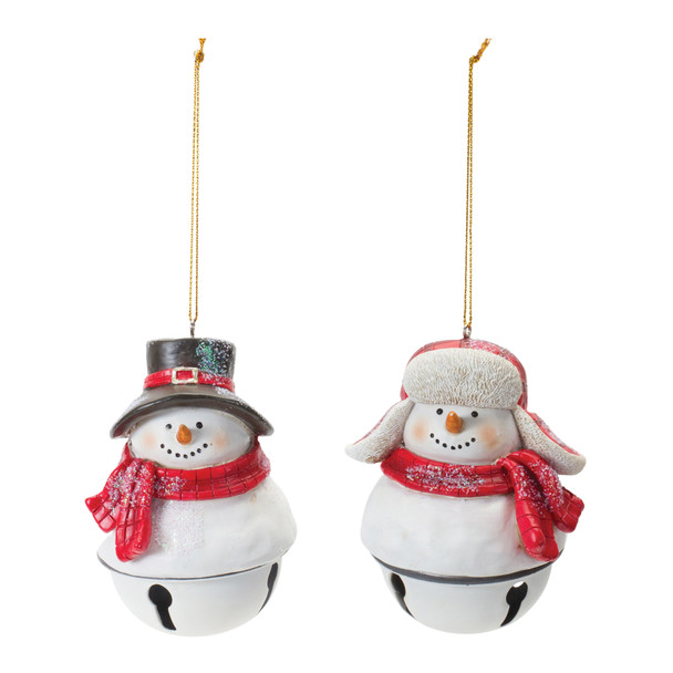 Snowman Sleigh Bell Ornament (Set of 12) - 86401