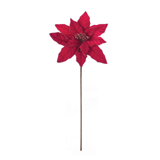 Glittered Poinsettia Stem (Set of 24) - 86411