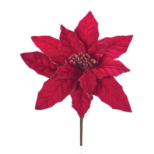 Glittered Poinsettia Stem (Set of 24) - 86411