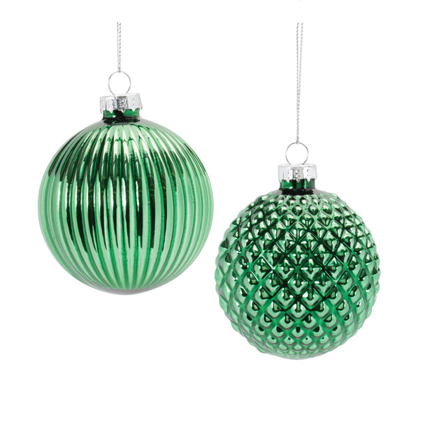 Textured Glass Ball Ornament (Set of 12) - 86438