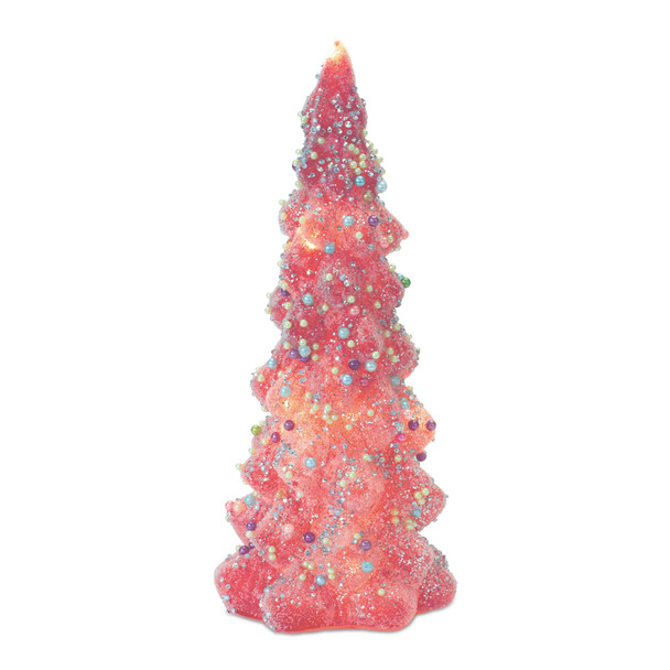 LED Tree with Rainbow Pearl Ornaments (Set of 3) - 86444