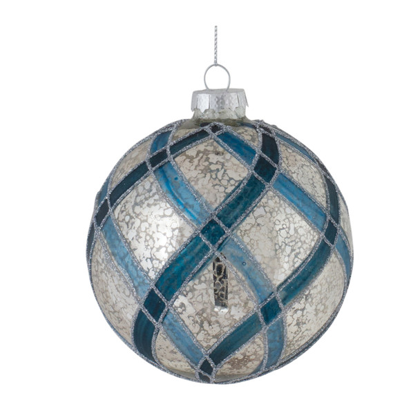 Glitter Net Glass Ball Ornamnet (Set of 6) - 86462