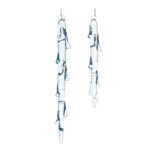 Melted Glass Icicle Drop Ornament (Set of 12) - 86466