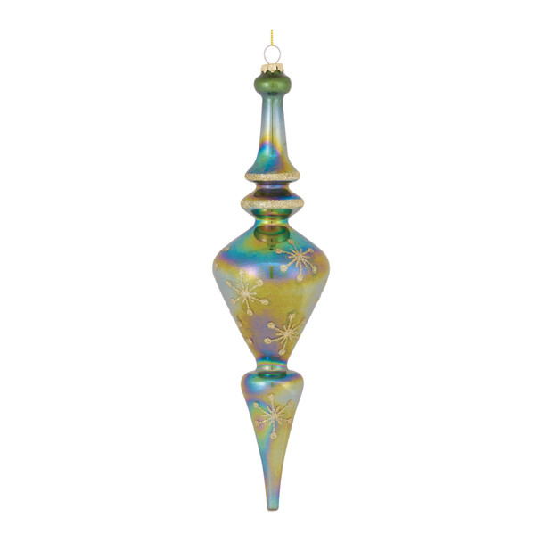 Irredescent Glass Finial Drop Ornament (Set of 6) - 86491