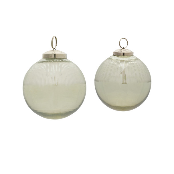 Ribbed Glass Ball Ornament (Set of 12) - 86547