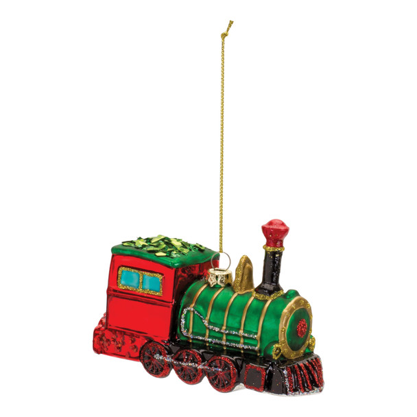 Glittered Glass Train Ornament (Set of 6) - 86565