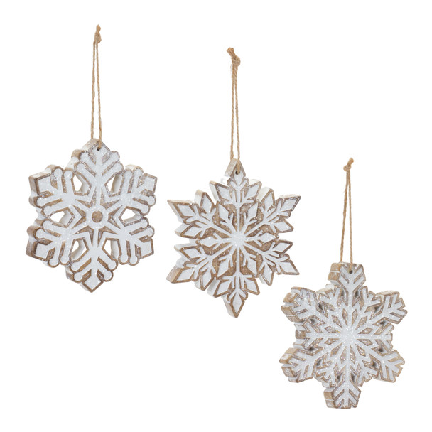 Glittered Snowflake Ornament (Set of 3) - 86579