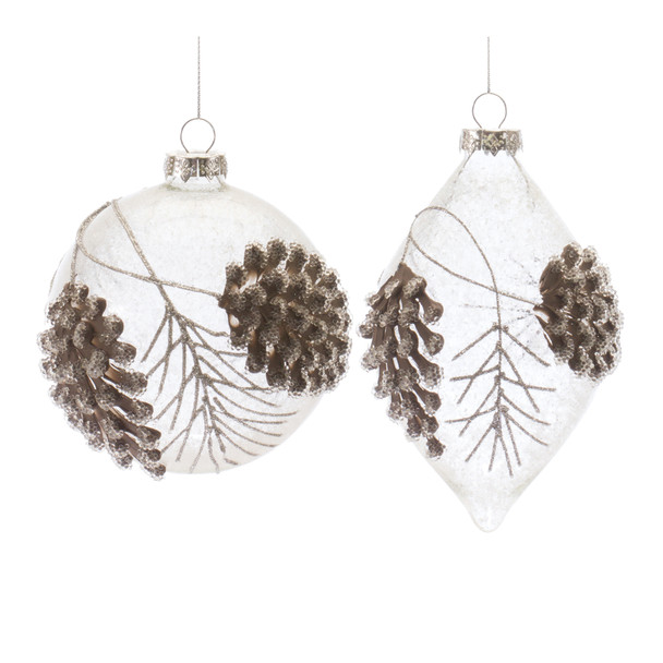 Beaded Glass Pinecone Ornament (Set of 6) - 86606