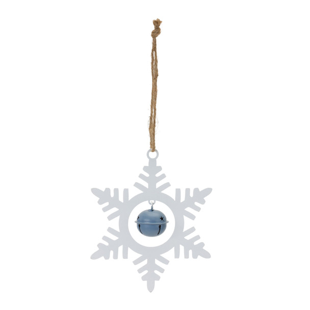 Metal Snowflake with Bell Ornament (Set of 12) - 86623