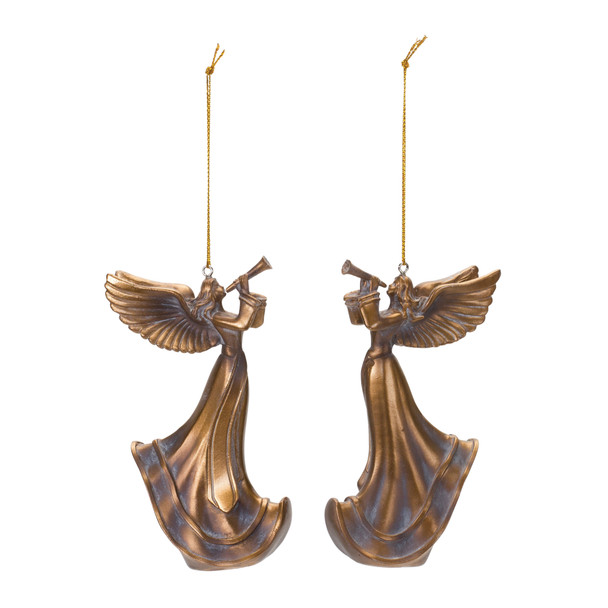 Bronze Trumpet Angel Ornament (Set of 6) - 86632