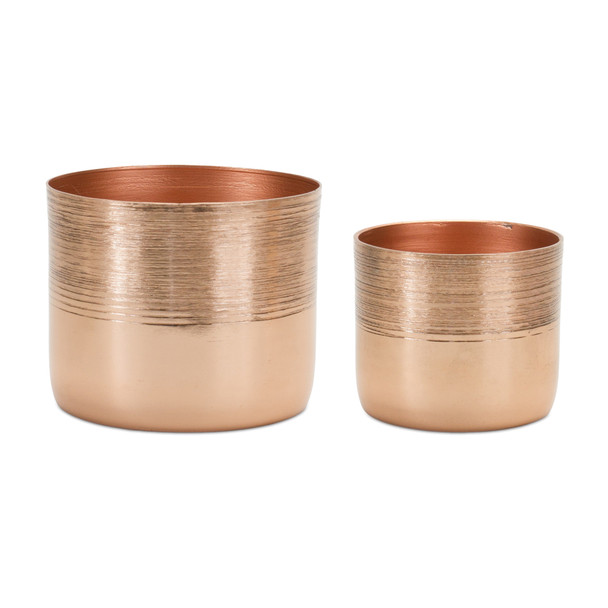 Etched Copper Metal Planter (Set of 2) - 86673