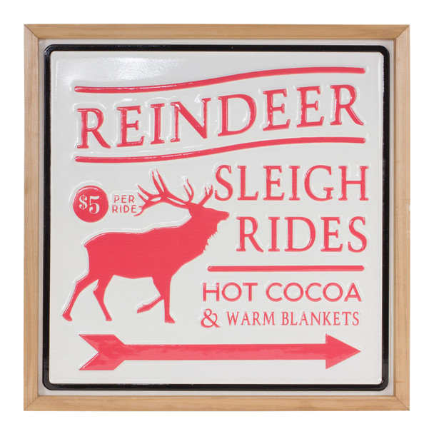 Reindeer Rides Wall Sign 15.5"SQ - 86677