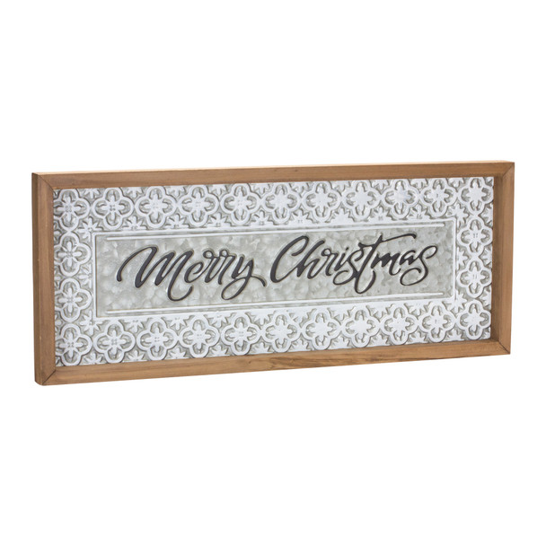 Ornate Metal Merry Christmas Sign 19.75"L - 86680