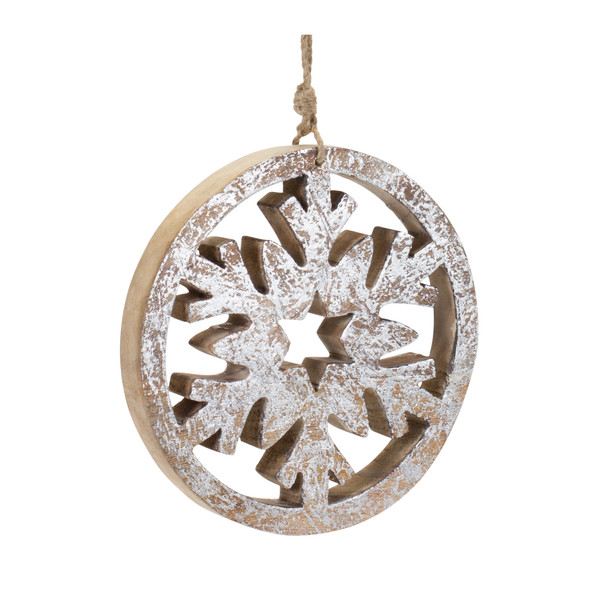 Wood Cut Out Snowflake Ornament (Set of 12) - 86782