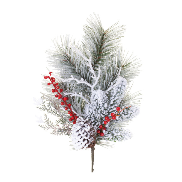 Snowy Pine w/Berry Spray (Set of 2) - 86852