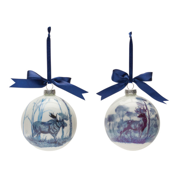Woodland Deer and Moose Ball Ornament (Set of 6) - 86903