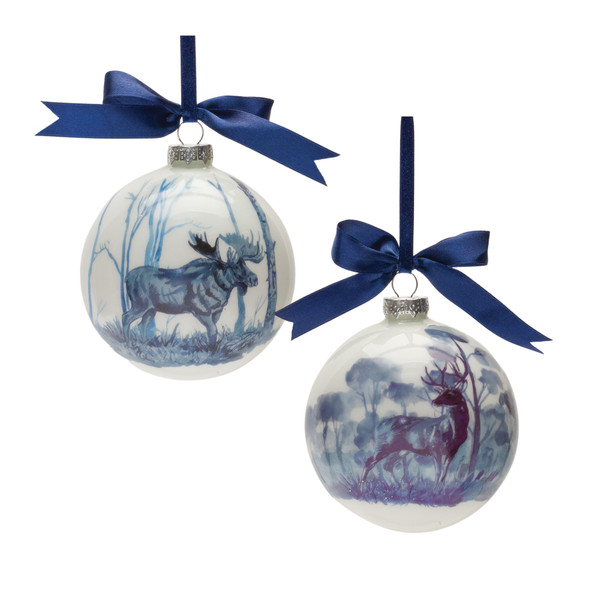 Woodland Deer and Moose Ball Ornament (Set of 6) - 86903