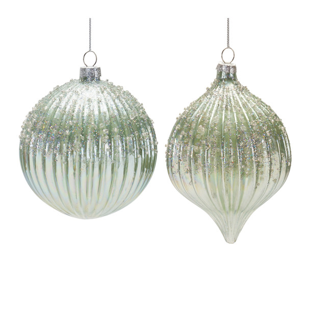 Beaded Irredescent Glass Ornament (Set of 6) - 86912
