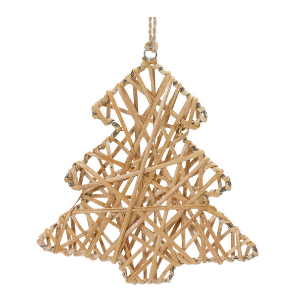 Woven Rattan Star and Tree Ornament (Set of 12) - 86914