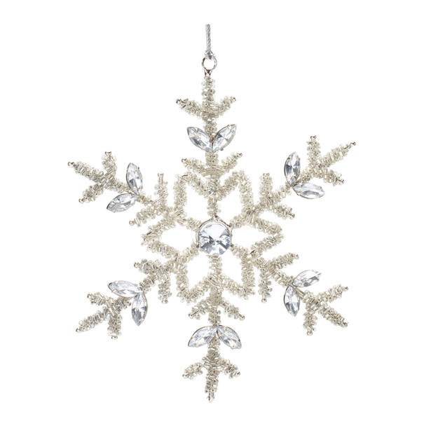 Jeweled Metal Snowflake Ornament (Set of 12) - 86915