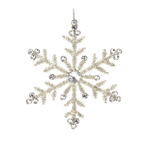 Jeweled Metal Snowflake Ornament (Set of 12) - 86915