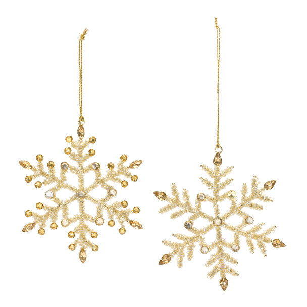 Jeweled Metal Snowflake Ornament (Set of 12) - 86916