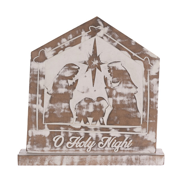 White Washed Nativity Sign (Set of 2) - 86921