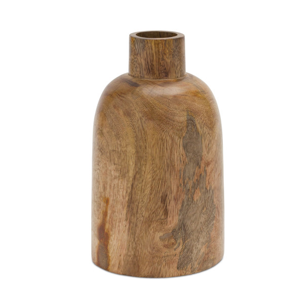Mango Wood Bottle Vase (Set of 2) - 86925