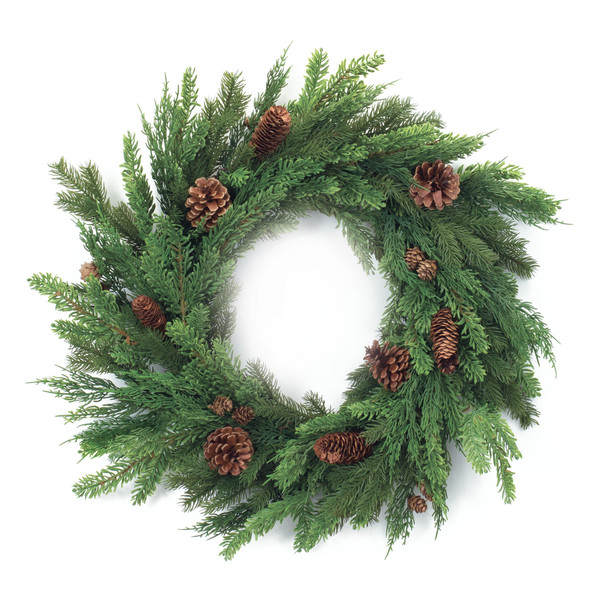 Mixed Pine Cone Wreath 27"D - 86994