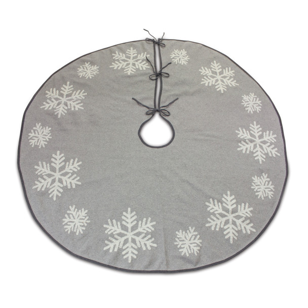Grey Woven Snowflake Tree Skirt 48"D - 87006