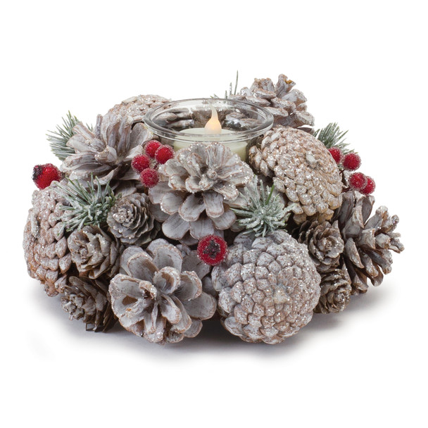 Frosted Pine Cone Votive Candle Holder (Set of 6) - 87097